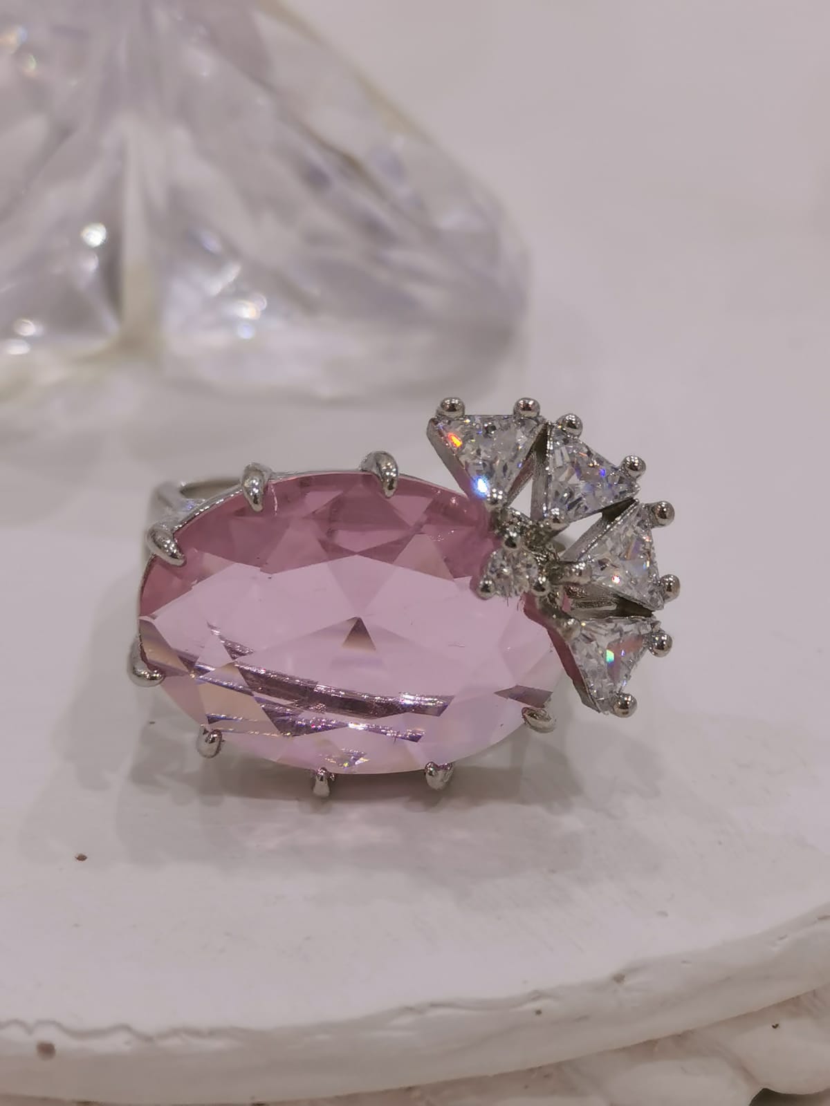 Divine Pink Set Earrings & Ring