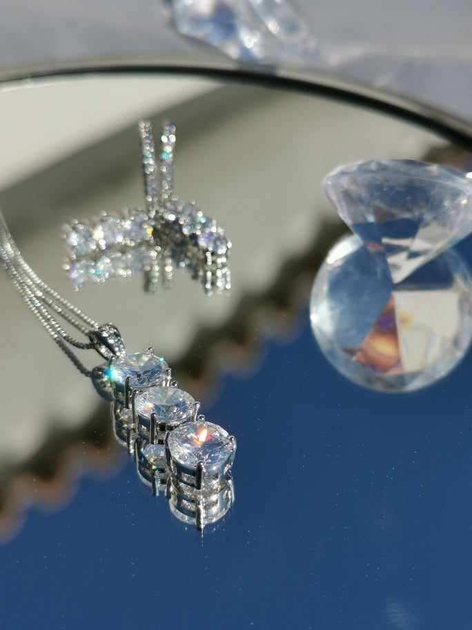 3 Drop of Diamonds Necklace