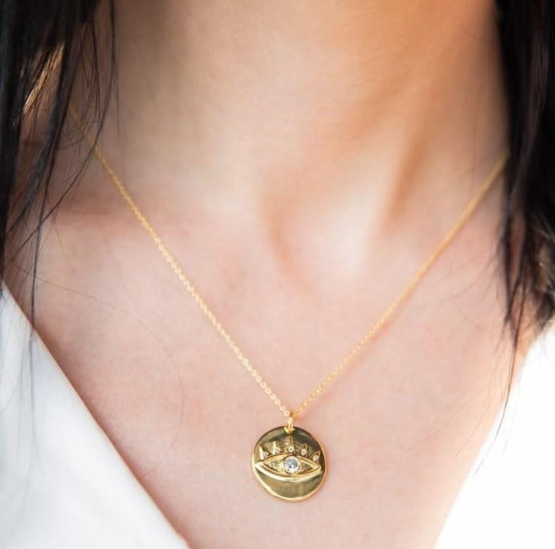 Gold Eye Stainless Necklace
